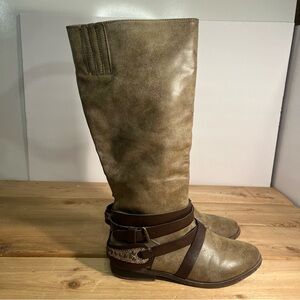 Rampage ISADORA Women’s Distressed Gray Knee High Riding Boots Size 7.5 M